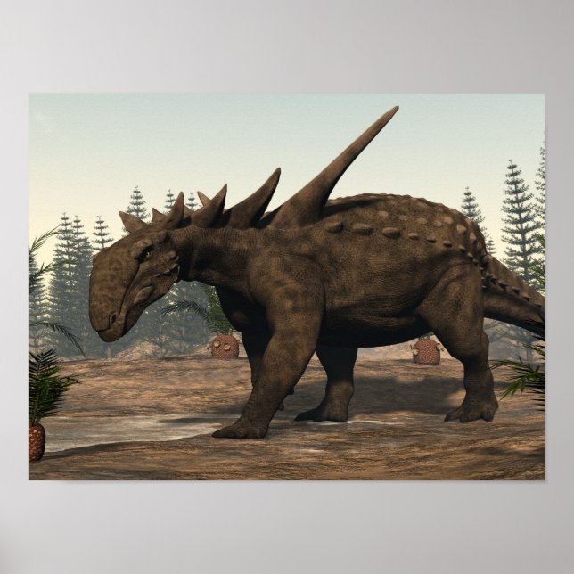 Sauropelta dinosaur - 3D rendern Poster (Vorne)