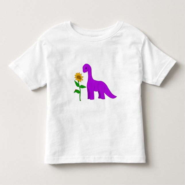 Sauropod und Sonnenblume Kleinkind T-shirt (Vorderseite)