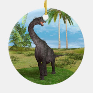 Sauropode-Dinosaurier in einer tropischen prähisto Keramik Ornament