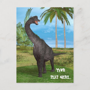 Sauropode Dinosaurier in einer tropischen prähisto Postkarte