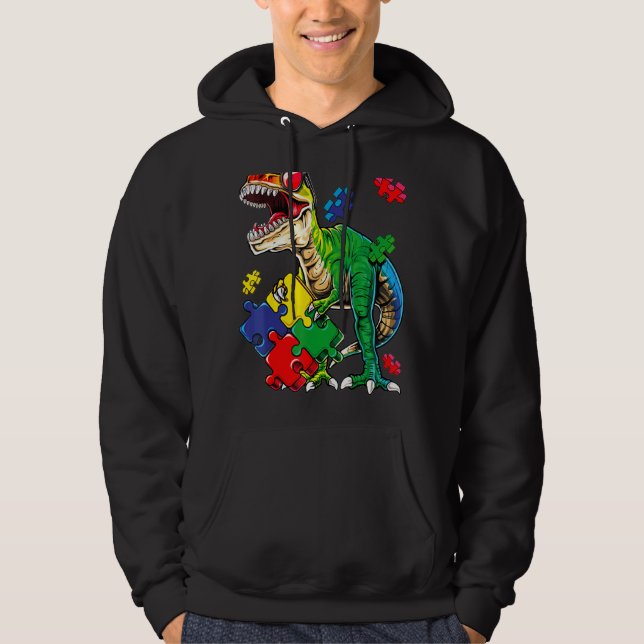 Saurus Dinosaur Saurus Autismus Bewusstsein Hoodie (Vorderseite)