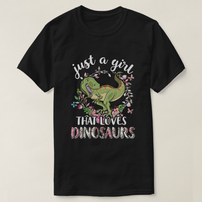 Saurus nur ein Mädchen, das Dinosaurier T-Rex Gesc T-Shirt (Design vorne)