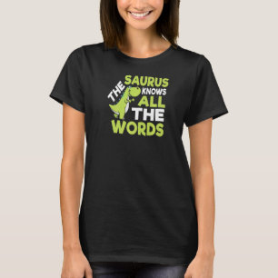 Saurus Thesaurus Pun Dinosaurier T-Shirt