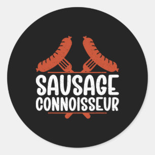 Sausage Connoisseur Grillen Runder Aufkleber