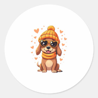 Sausage Dog Herz Doxie Mädchen Valentinstag Frauen Runder Aufkleber