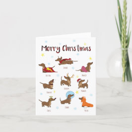 Sausage Hund Weihnachtskarte Feiertagskarte