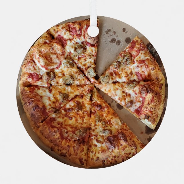 Sausage Pizza Thick Crust Weihnachtsfest Ornament Aus Metall (Vorderseite)