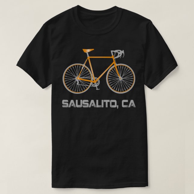 Sausalito CA Bike Cyclist T-Shirt (Design vorne)