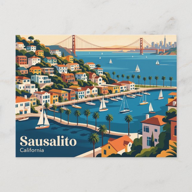 Sausalito Kalifornien Postkarte (Vorderseite)