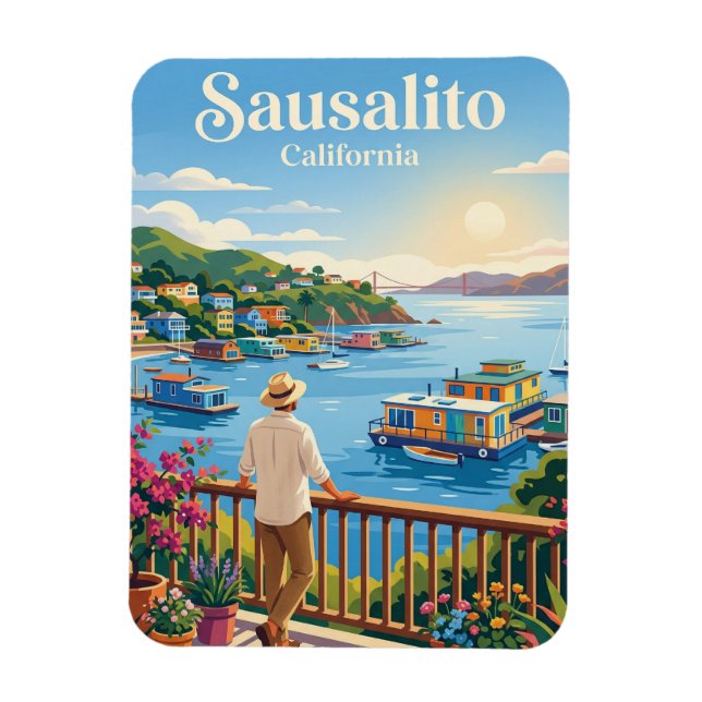 Sausalito USA Magnet (Vertikal)