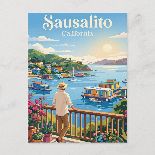 Sausalito USA Postkarte (Vorderseite)