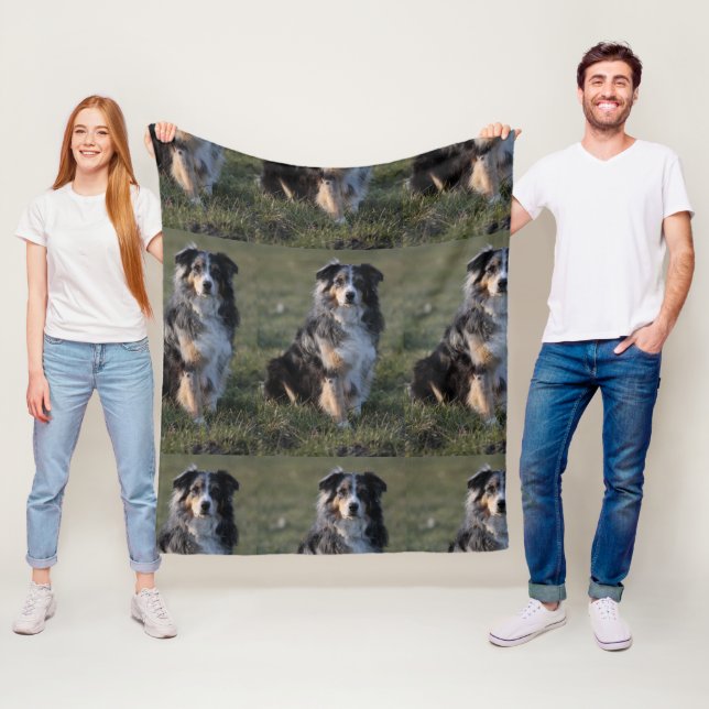 Saustralisch-blaues Merle-Sitzen Fleecedecke (Beispiel)
