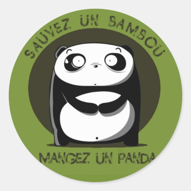 Sauvez un bambou runder aufkleber (Vorderseite)