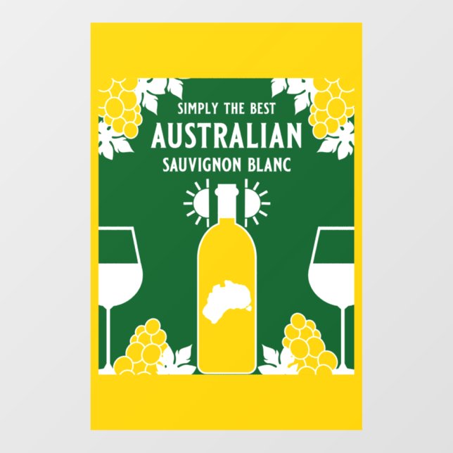 Sauvignon Blanc Wein Drinker Fensteraufkleber (Blatt)