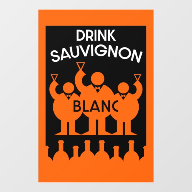 Sauvignon Blanc Wein Drinker Fensteraufkleber (Blatt)