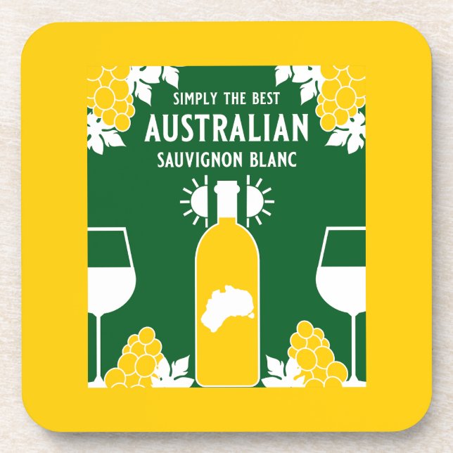 Sauvignon Blanc Wein Drinker Getränkeuntersetzer (Vorderseite)