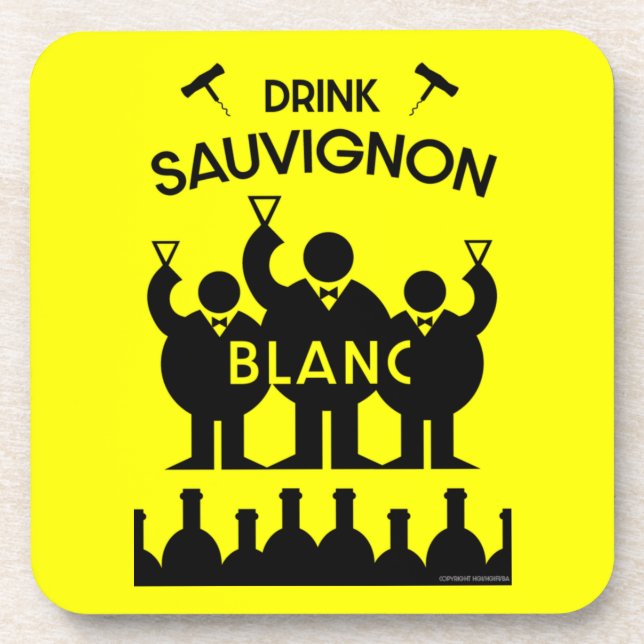 Sauvignon Blanc Wein Drinker Getränkeuntersetzer (Vorderseite)