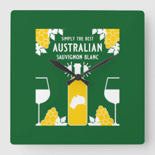 Sauvignon Blanc Wein Drinker Quadratische Wanduhr