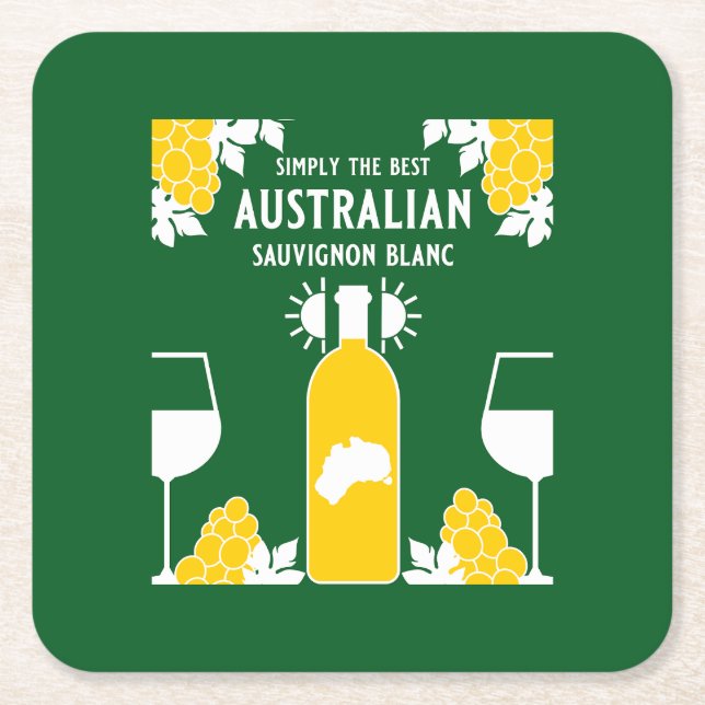 Sauvignon Blanc Wein Drinker Rechteckiger Pappuntersetzer (Vorderseite)