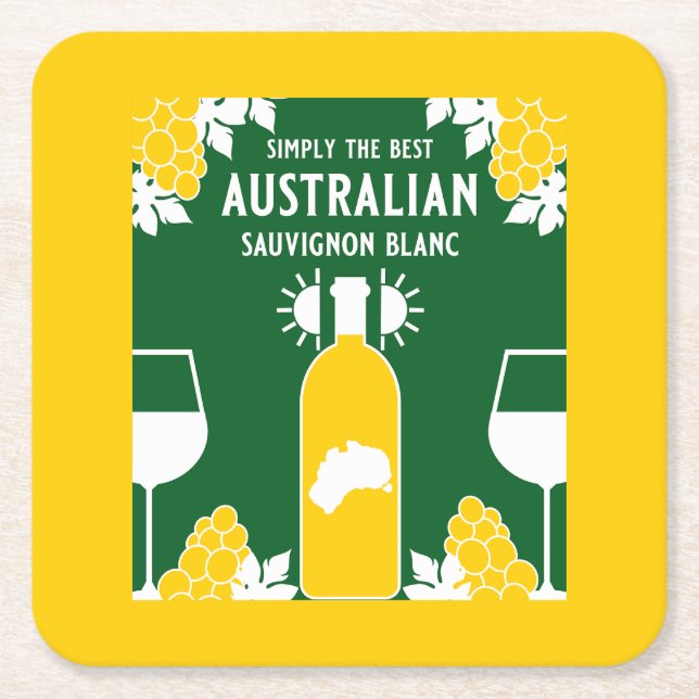 Sauvignon Blanc Wein Drinker Rechteckiger Pappuntersetzer (Vorderseite)