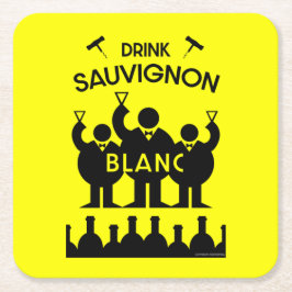 Sauvignon Blanc Wein Drinker Rechteckiger Pappuntersetzer