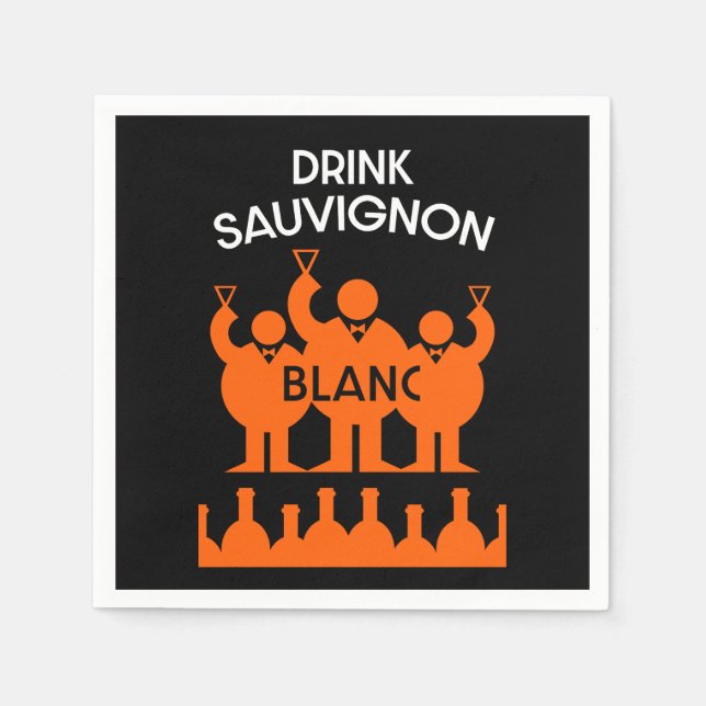 Sauvignon Blanc Wein Drinker Serviette (Vorderseite)