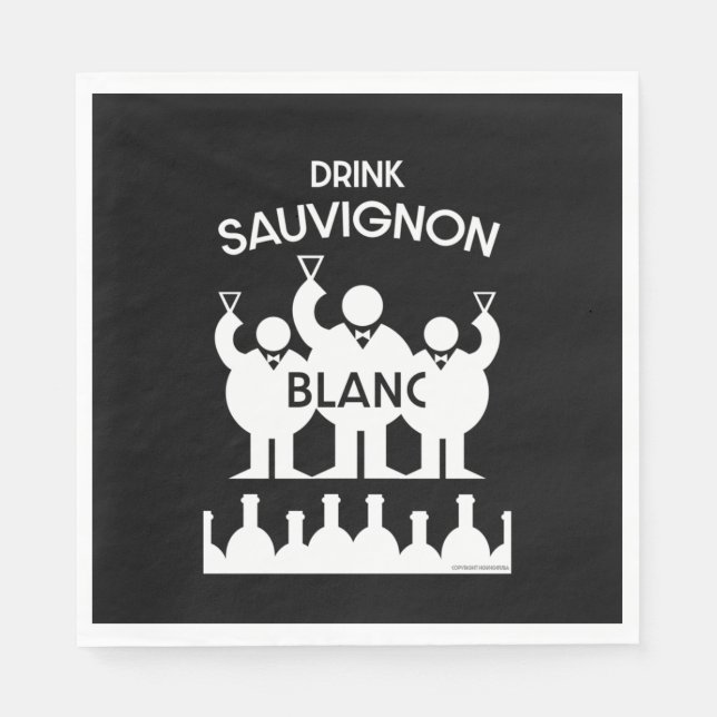 Sauvignon Blanc Wein Drinker Serviette (Vorderseite)