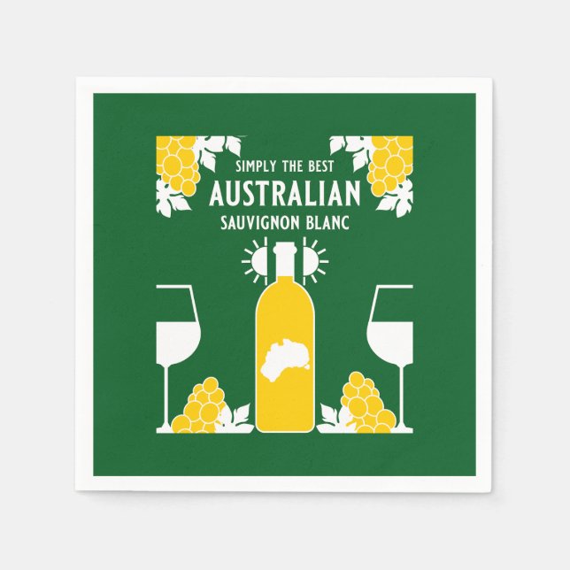 Sauvignon Blanc Wein Drinker Serviette (Vorderseite)