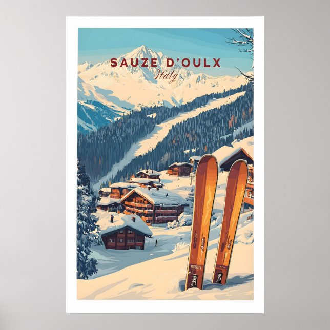 Sauze d'Oulx Ski Print 1 Poster (Vorne)