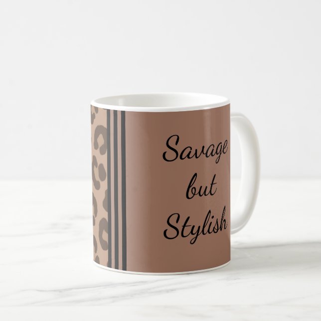 Savage, aber stilvolle Leopard Print Kaffeetasse (VorderseiteRechts)