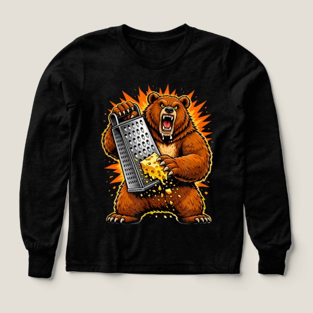 Savage Bear Grating Cheese | Funny Aggressive Anim (Design Vorderseite)