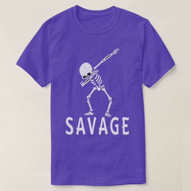 Savage Dabbing Skelett  T-Shirt (Design vorne)