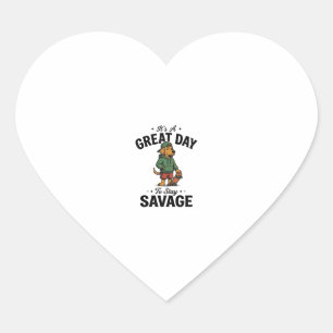 Savage Dog Vintage Gravur T-Shirt Design_1 Herz-Aufkleber