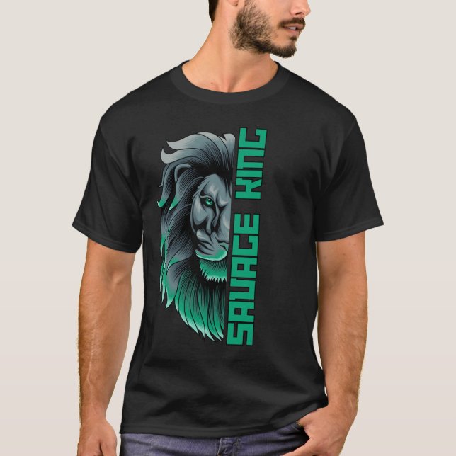 Savage King - Bold Lion Inspiriert T - Shirt (Vorderseite)