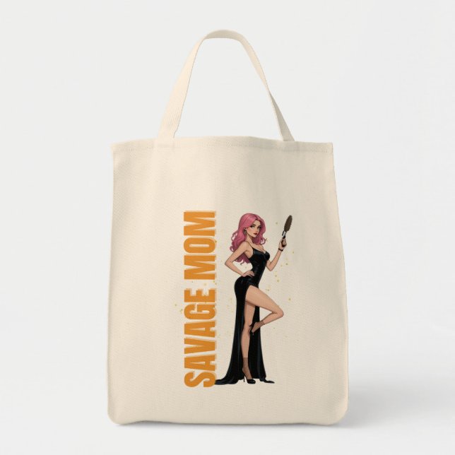 Savage Mama Tote Bag | Coole Mama Geschenke für kü Tragetasche (Vorne)