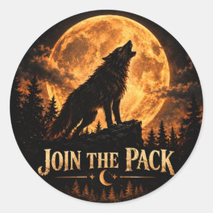 Savage Moon Werwolf-Halloween-Party Runder Aufkleber