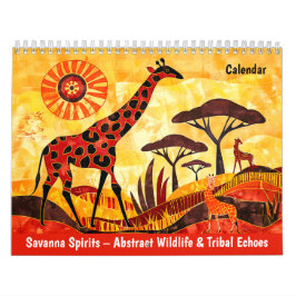 Savanna-Geister – Abstrakte Wildtiere & Stammes-Ec Kalender