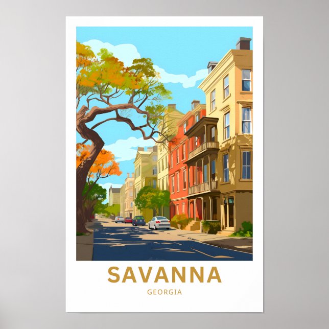 Savanna Georgia Travel Print Poster (Vorne)