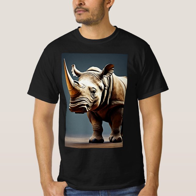 "Savanna Majesty: Horned Rhino" T-Shirt (Vorderseite)