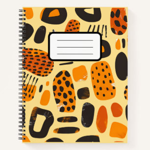"Savanna Pop: Stammes-Vibes in Orange und Schwarz" Notizbuch