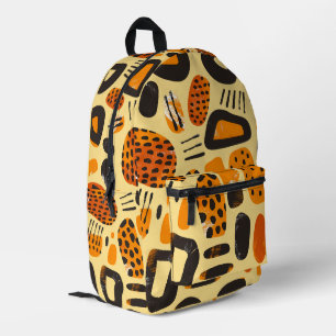 "Savanna Pop: Stammesvibes in Orange & Black" Bedruckter Rucksack