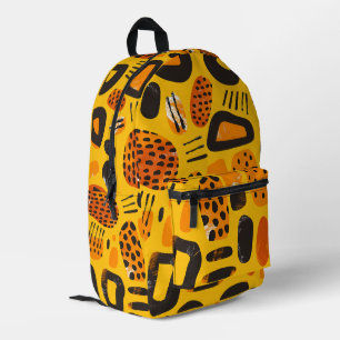 "Savanna Pop: Stammesvibes in Orange & Black" Bedruckter Rucksack