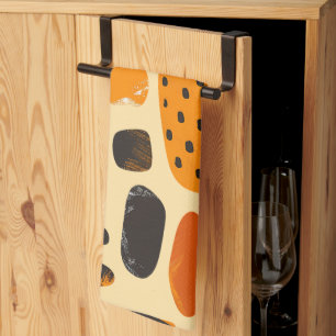 "Savanna Pop: Stammesvibes in Orange & Black" Geschirrtuch