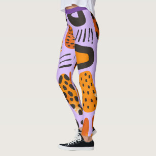"Savanna Pop: Stammesvibes in Orange & Black" Leggings