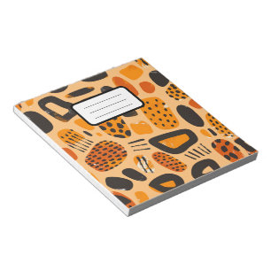 "Savanna Pop: Stammesvibes in Orange & Black" Notizblock
