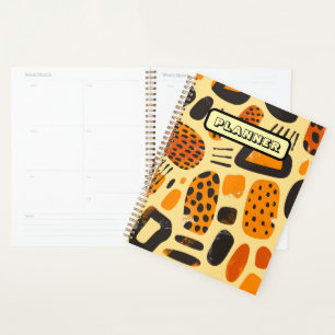 "Savanna Pop: Stammesvibes in Orange & Black" Planer