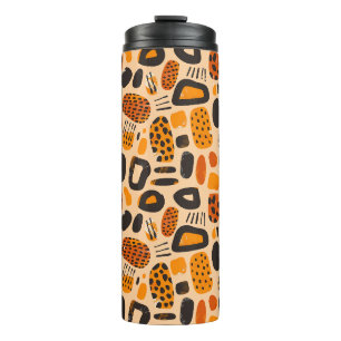 "Savanna Pop: Stammesvibes in Orange & Black" Thermosbecher