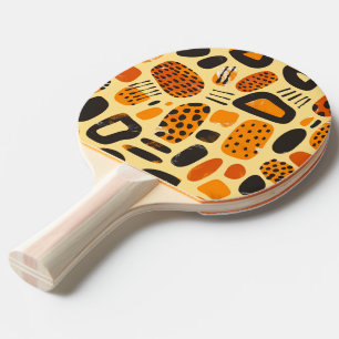 "Savanna Pop: Stammesvibes in Orange & Black" Tischtennis Schläger