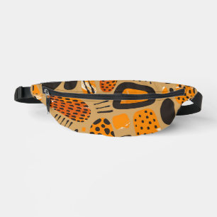 "Savanna Pop: Tribale Vibes in Orange und Schwarz" Bauchtasche