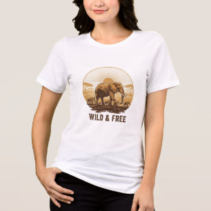 „Savanna-Riesen – Majestätisches Elefantenherden-T Tri-Blend Shirt
